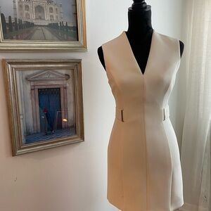 Elegant Ivory Sleeveless Dress